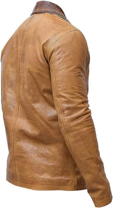 Men's Brown Redemption Red Leather Jacket - Real Antique Morgan Trench Leather Coat-Leather Planet