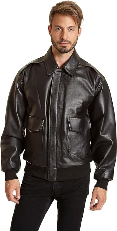 Men Black Leather Jacket Slim Fit Formal Zipper 