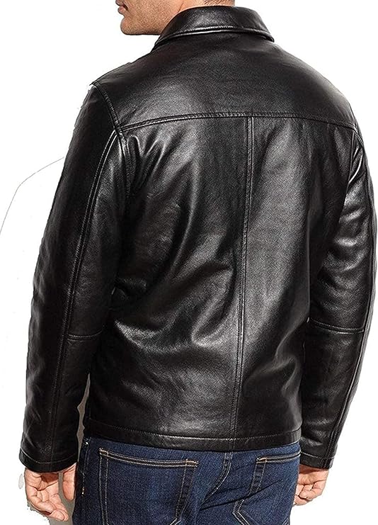 Men's Black Classic Biker Style Single Breasted Slim Fit Formal Jacket | Real Lambskin Leather Men