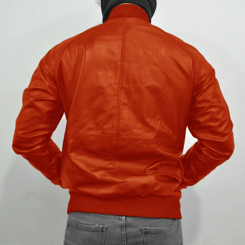 Men's Bomber Leather Jacket - Original Leather Baseball Chadron Leather Jacket-Leather Planet