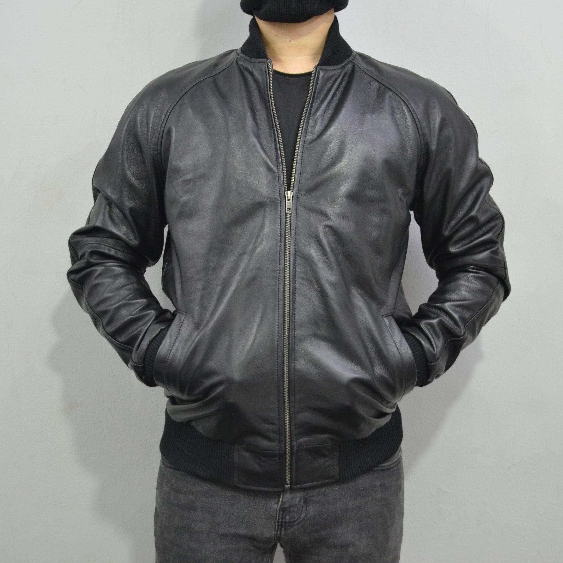 Men's Bomber Leather Jacket - Original Leather Baseball Spring Leather Jacket-Leather Planet