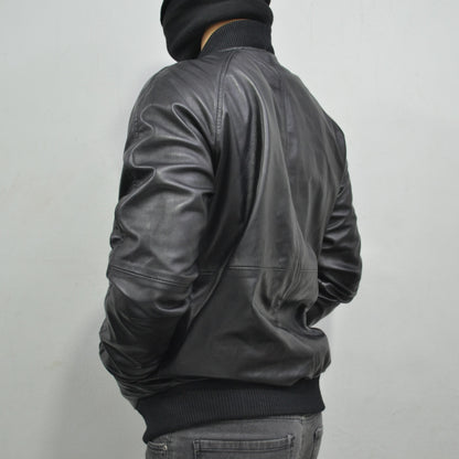 Men's Bomber Leather Jacket - Original Leather Baseball Spring Leather Jacket-Leather Planet